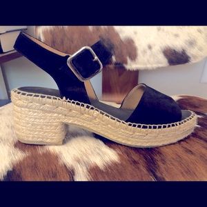 Paseart black suede sandals Size 10/41.